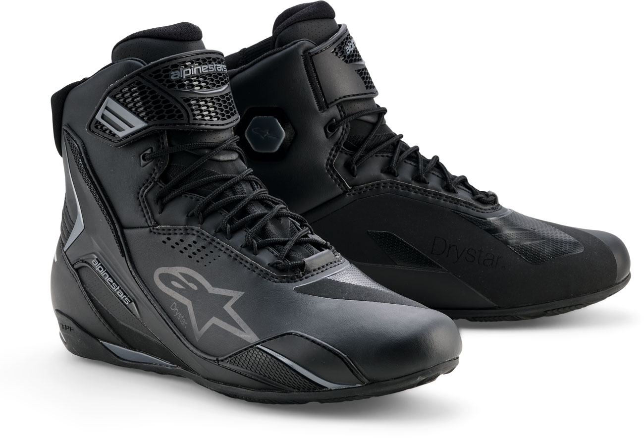 Alpinestars Faster 4, Schuhe Drystar - Schwarz/Schwarz/Grau - 11