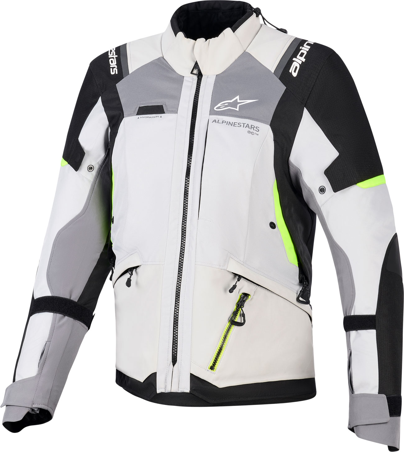 Alpinestars Stella Andes V4, Textiljacke Drystar Damen - Grau/Dunkelgrau/Neon-Gelb - 4XL