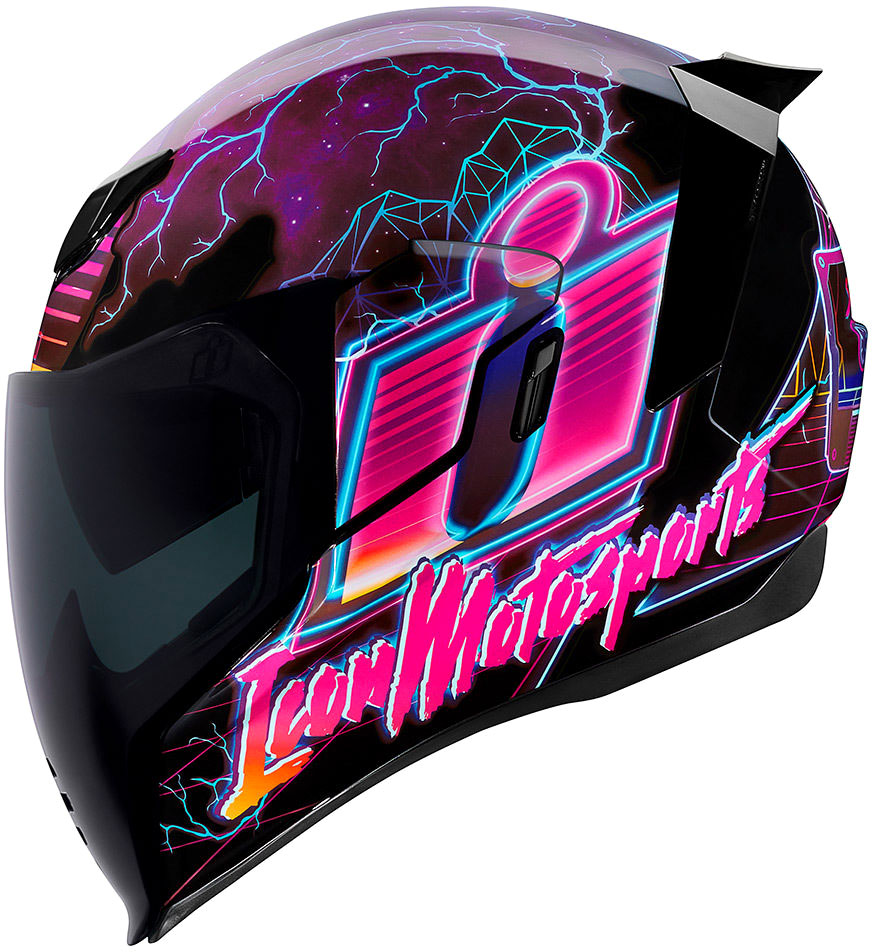 Icon Airflite Synthwave, Integralhelm - Schwarz/Pink - M