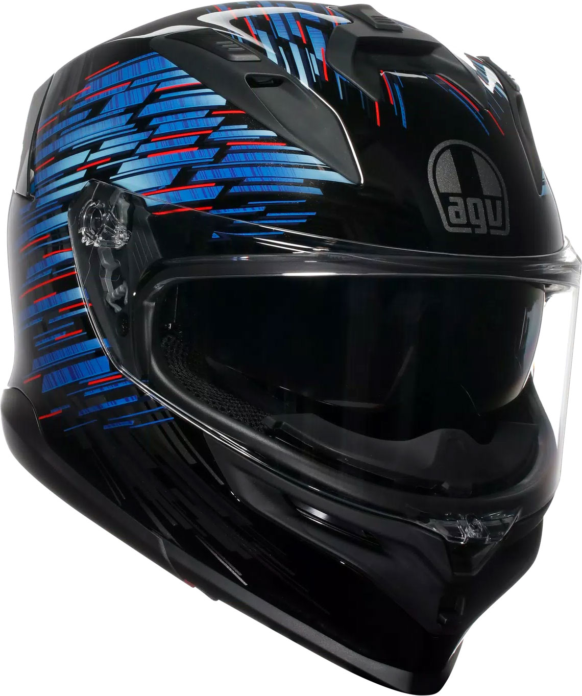 AGV K7 Genisys S26, Integralhelm - Matt Schwarz/Blau/Grau/Rot - XL