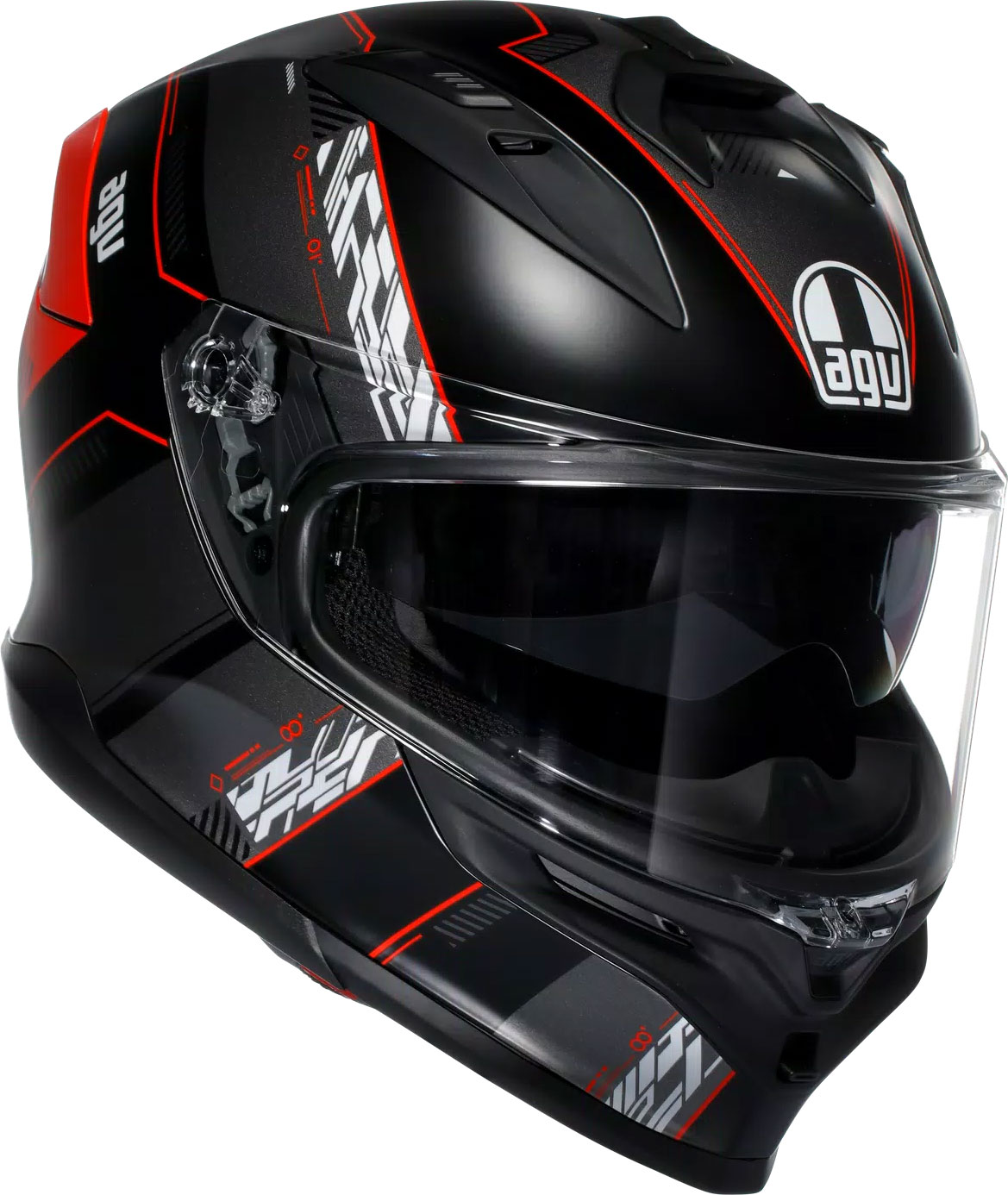 AGV K7 Kyber S26, Integralhelm - Matt Schwarz/Dunkelgrau/Rot - XL