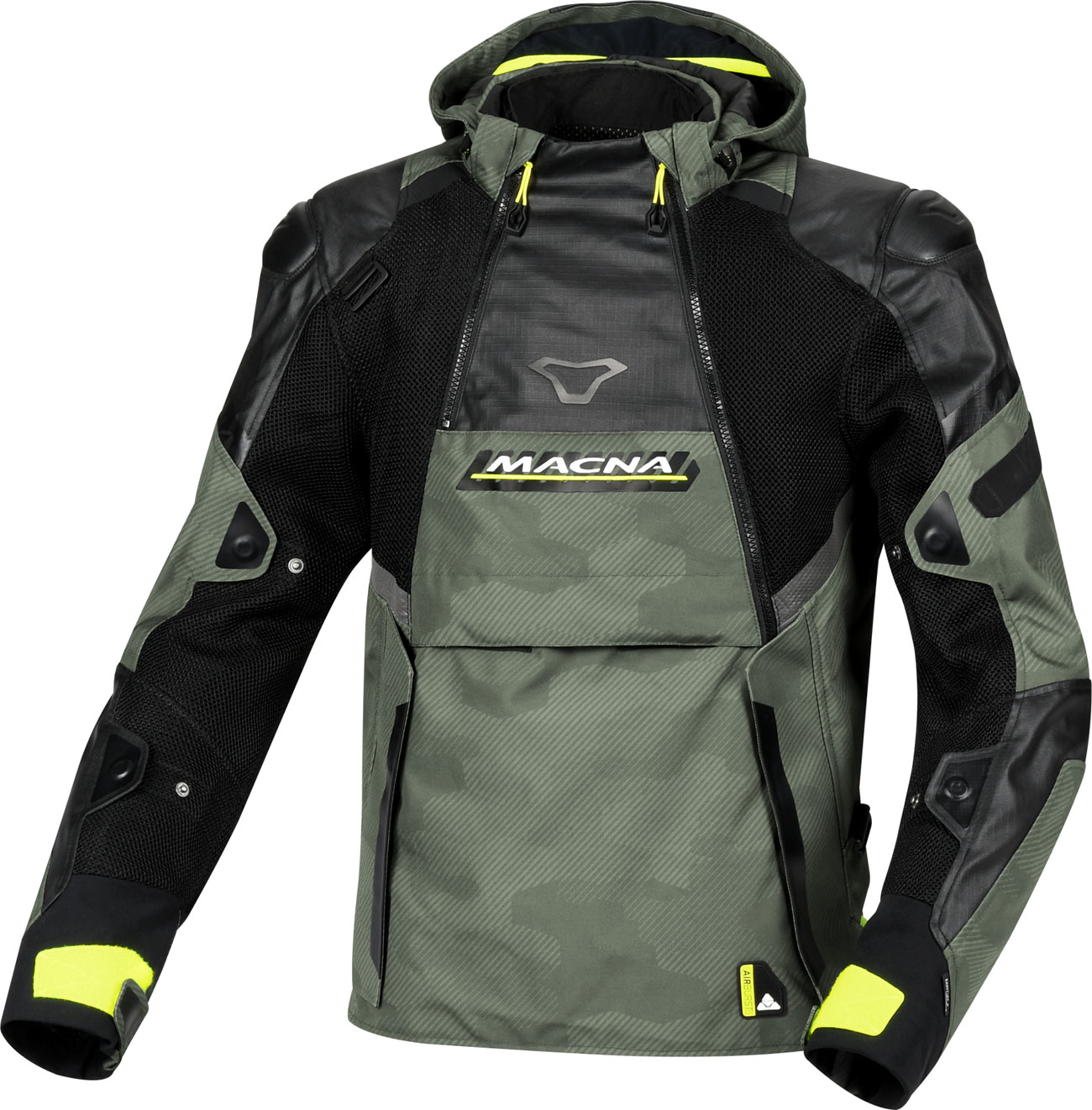 Macna Grün/Neon-Gelb/Schwarz Bradical Camo, Textiljacke - M