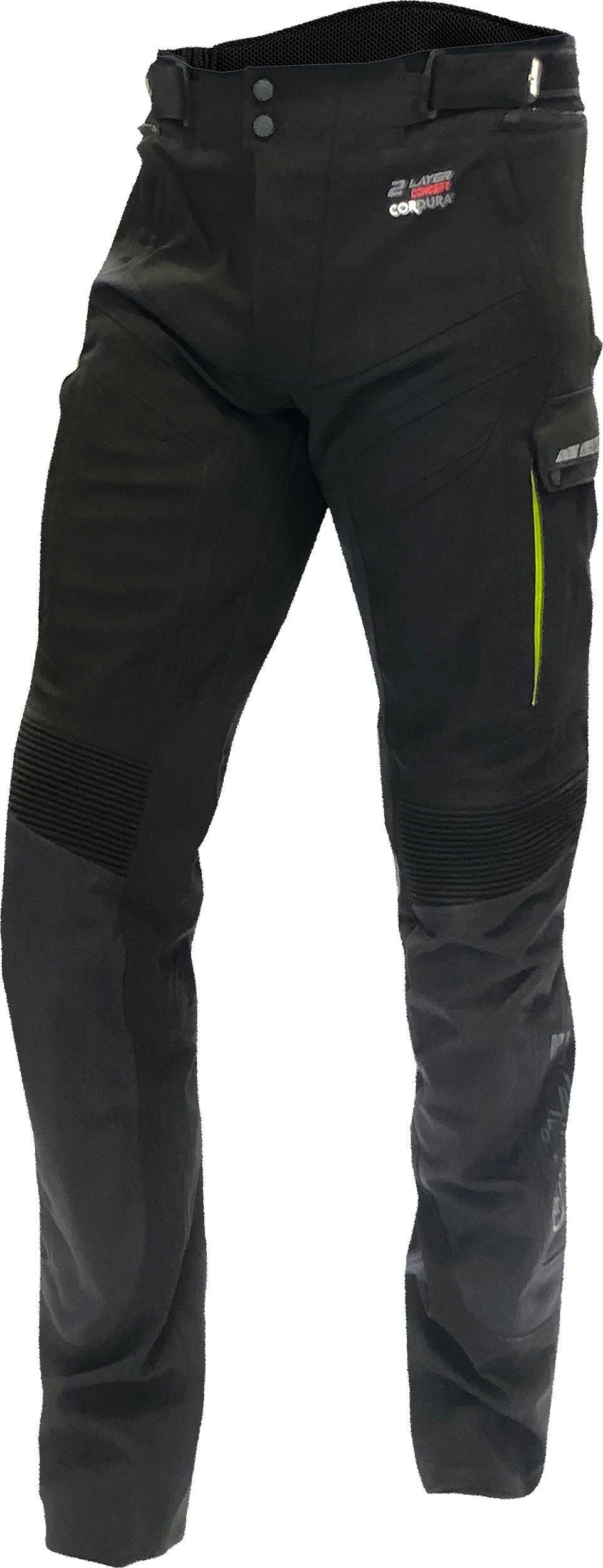 Büse Storm, textile pants waterproof women , color: Black/Neon-Yellow , size: 44