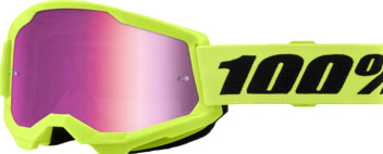 100 Percent Strata 2 Neon Yellow, lunettes miroirs