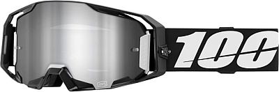 100 Percent Armatic Black, Crossbrille verspiegelt - Schwarz/Weiß Silber-Verspiegelt