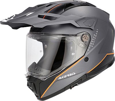 Acerbis Attack, Endurohelm - Matt Grau/Schwarz/Orange - XS