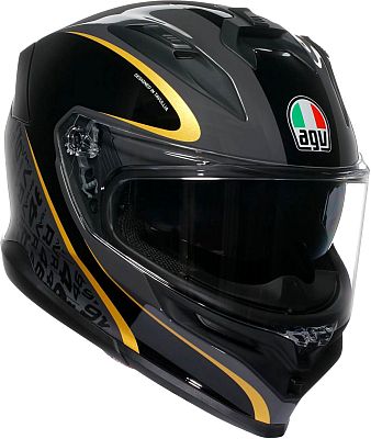 AGV K7 Flow 46, Integralhelm - Schwarz/Grau/Gold - M