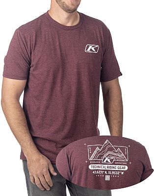 Klim Destination, T-Shirt - Dunkelrot/Weiß - XXL