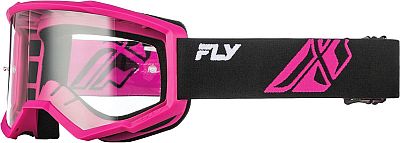 Fly Racing Focus, Crossbrille - Pink/Schwarz Klar - Einheitsgröße