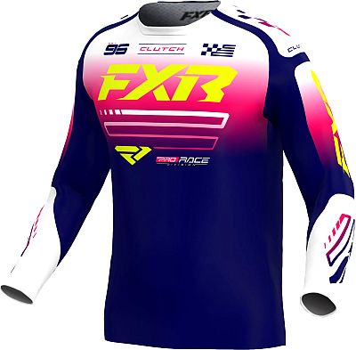 FXR Clutch MX Navy, Trikot - Dunkelblau/Pink/Weiß - L