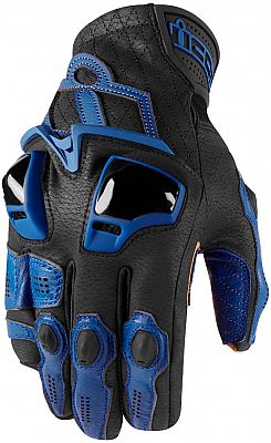 Icon Hypersport, Handschuhe kurz - Schwarz/Blau - XXL