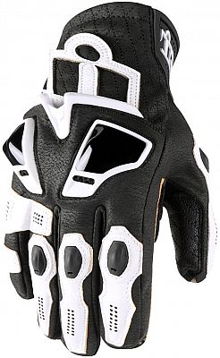 Icon Hypersport, Handschuhe kurz - Schwarz/Weiß - S