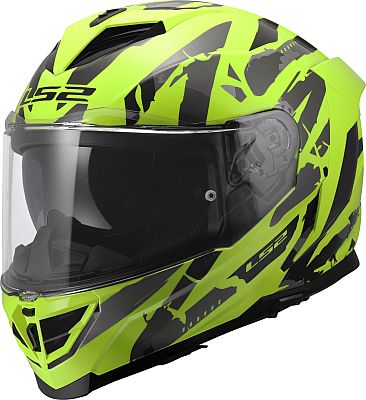 LS2 FF818 Storm III Kaos, Integralhelm - Neon-Gelb/Grau/Schwarz - XXS