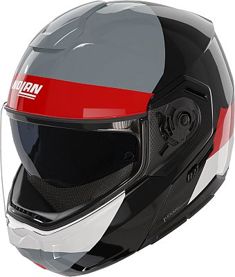 Nolan N90-3 Blocco 353, Klapphelm - Schwarz/Grau/Rot/Weiß - XXS