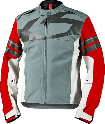 IXS Rapid-STX 2.2, Textiljacke wasserdicht - Grau/Rot/Hellgrau - 4XL