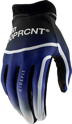 100 Percent Ridefit S26, Handschuhe - Schwarz/Blau/Weiß - L