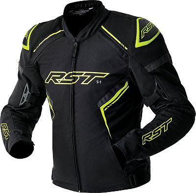 RST S1 D3O, Textiljacke wasserdicht - Schwarz/Neon-Gelb - XL